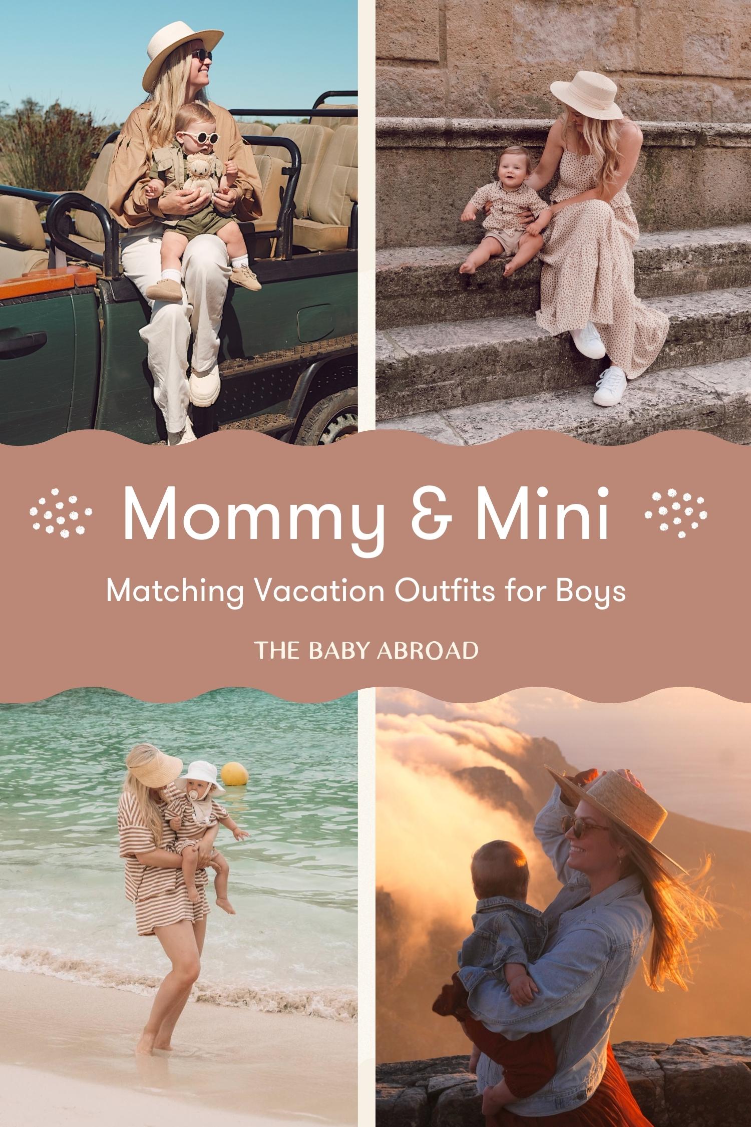 Mommy and Mini Matching Outfits for Toddler Boys Pin with pictures of blonde woman and small baby