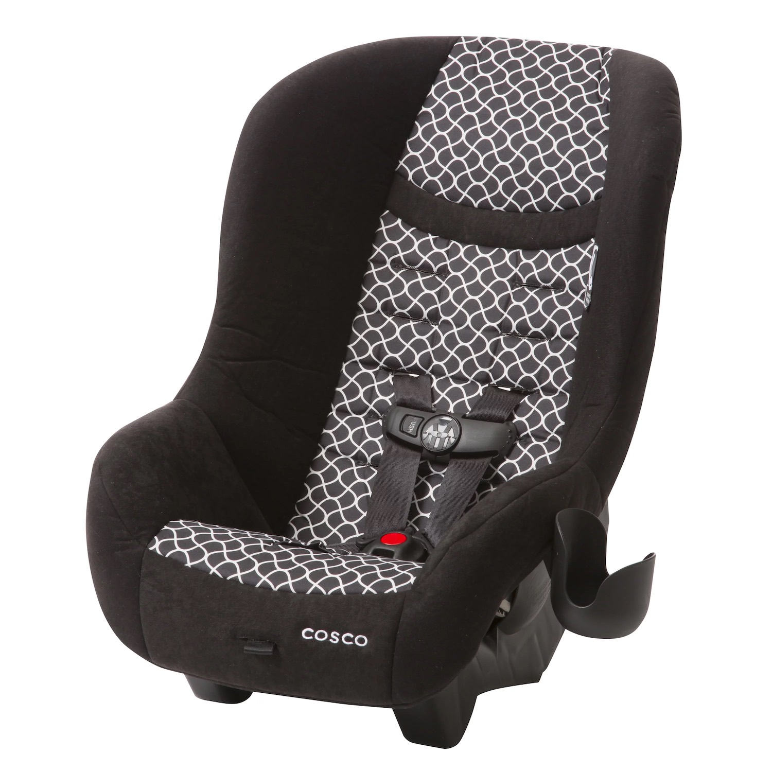 Product image of black Scenera Car Seat with white honeycomb shaped pattern on seat